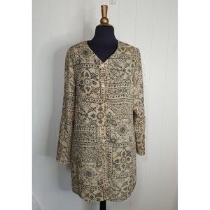 Studio Plus Top Tunic Womens Size 14/16 Large Lagenlook Floral Made in Italy